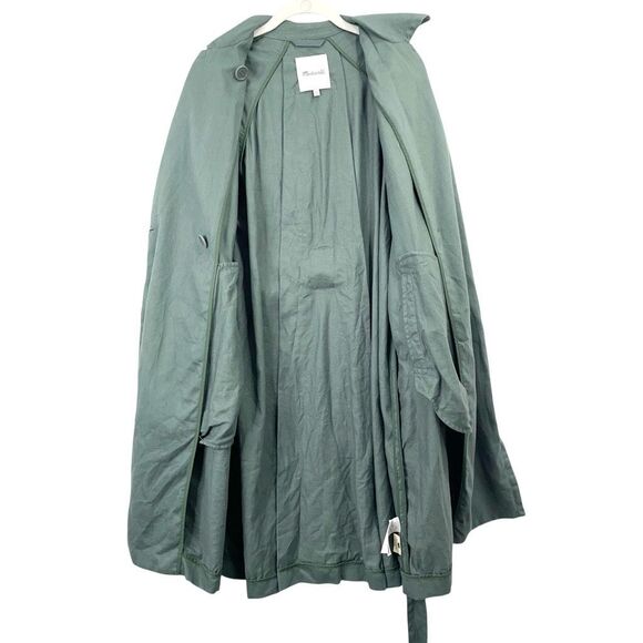 Madewell Textural linen blend unlined Trench Coat Size XXS Architect Green - Picture 12 of 16